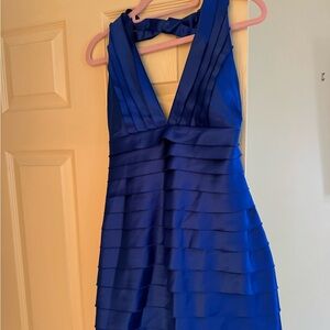 BCBG MAXAZRIA laser cut satin dress